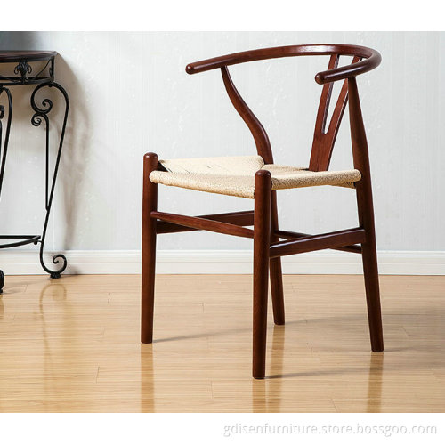 Classic Design Ash Solid Wood FrameWovenPaperRopeDiningChair